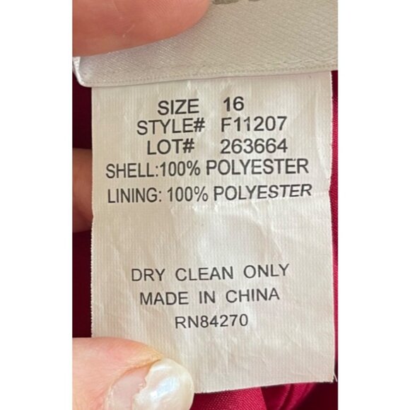 David's Bridal Satin Halter Prom Maxi Dress Size 16 Holiday Semi Formal Event - Picture 7 of 8